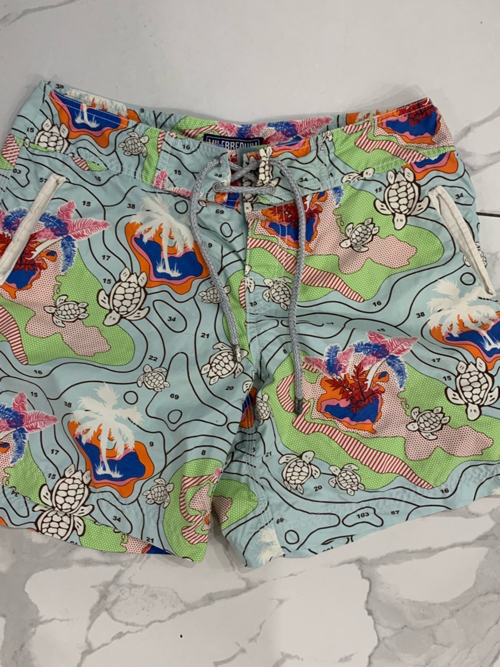 Vilebrequin Limited Edition Paint by Number Turtle Shorts Sz Small Swim Trunks